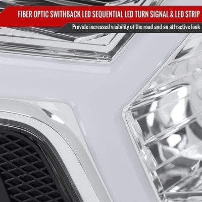 2012-2015 Toyota Tacoma Sequential LED Bar Projector Headlights Chrome
