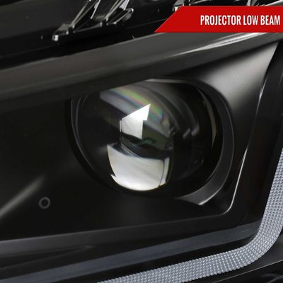 For Chevrolet Impala 2014-2020 LED DRL Sequential Projector Headlights Matte Black Housing Clear Lens