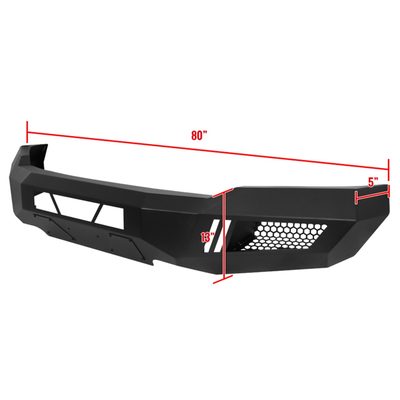2018-2020 Ford F-150 Black Heavy Duty Steel Front Bumper & LED Light Ports