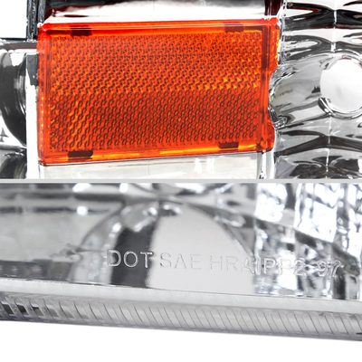 1997-2004 Dodge Dakota/98-2003 Durango Crystal Headlights Amber Reflector Chrome