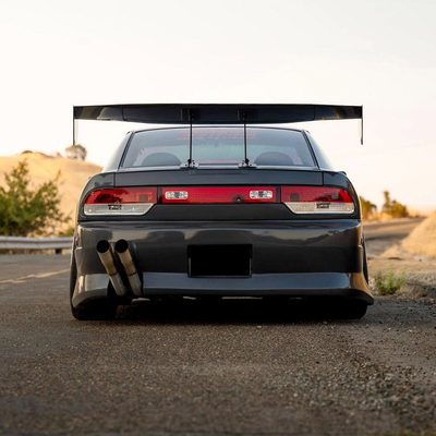 1989-1994 Nissan 240SX S13 HB Tail Lights & Trunk Light Chrome/Red Clear