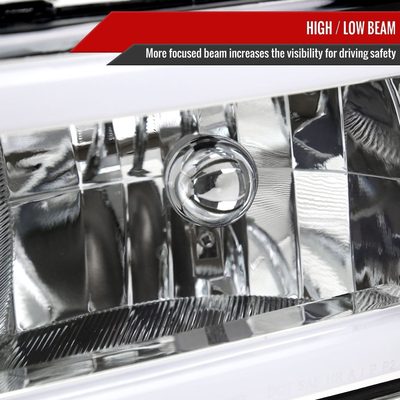 1994-2001 Dodge RAM 1500/ RAM 2500/3500 Dual LED Bar Factory Headlights Chrome