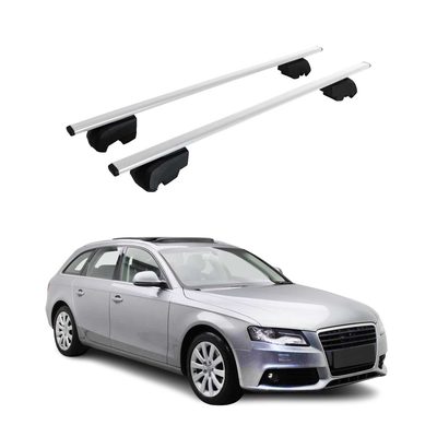 2008-2012 Audi A4 B8 Wagon Roof Rack Cross Bars Black Luggage Carrier 2 Pcs