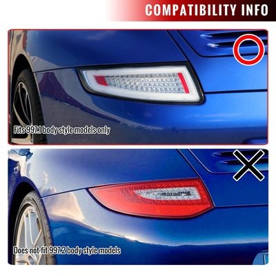 2005-2008 Porsche 911 997 / 2007-2009 911 997 GT3 LED Tail Lights Chrome/Clear