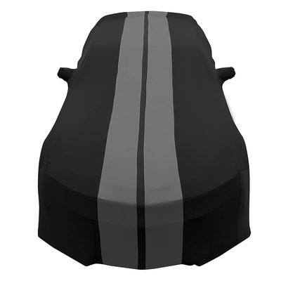 2010-2024 Camaro Ultraguard Stretch Satin Indoor Car Cover : Sport Series - Black with Gray Stripes