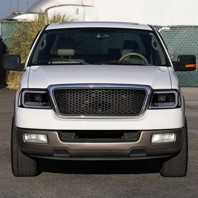 2004-2008 Ford F-150/Lincoln Mark LT LED CBar Projector Headlights Smoke