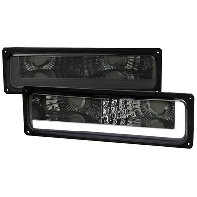 1988-1998 Chevy/GMC C10 C/K LED Strip Bumper Corner Signal Lights Chrome/Smoke
