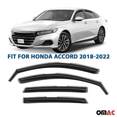 Clim Art Wind Deflectors for Honda Accord 2018-2022 Shatterproof Dark Smoke 4x