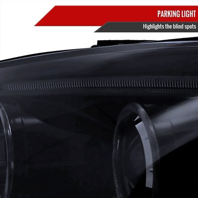 2002-2004 Acura RSX Dual Halo Projector Headlights Glossy Black/Smoke Lens