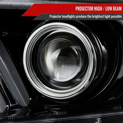 2010-2014 Ford Mustang LED Bar Projector Headlights Turn Signals Jet Black