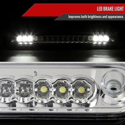 1994-2000 Chevrolet GMC C/K LED 3rd Brake Light Chrome Housing/Clear Lens