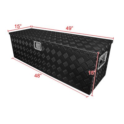 Universal 49" Heavy Duty Black Alu Truck Tool Box w/ Side Handles Lock & Keys