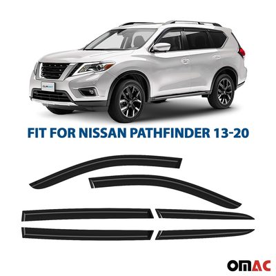 Clim Art Wind Deflectors for Nissan Pathfinder 2013-2020 Shatterproof Smoke 6x