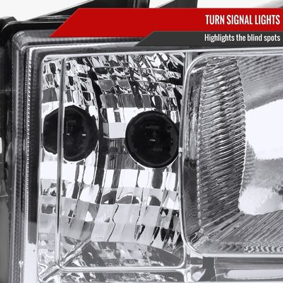 2007-2014 GMC Sierra Factory Style Headlights Chrome Housing/Clear Lens