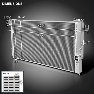 1994-2002 Dodge RAM 2500/3500 Quad Cab 5.9L Turbo Diesel 3-Row Radiator