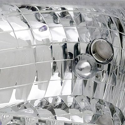 1992-2006 Ford Econoline Factory Headlights w/SMD LED Light Strip Chrome/Clear