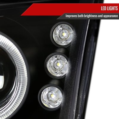 2006-2009 Ford Fusion Dual Halo Projector Headlights Matte Black/Clear Lens
