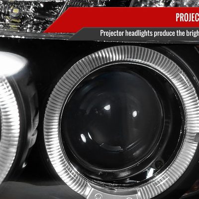 2006-2011 Honda Civic Sedan Projector Headlights R8 LED Light Strip Matt Black