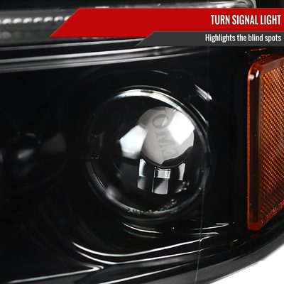 1994-2001 Dodge RAM 1500 2500 3500 Dual Halo Projector Headlights Jet Black