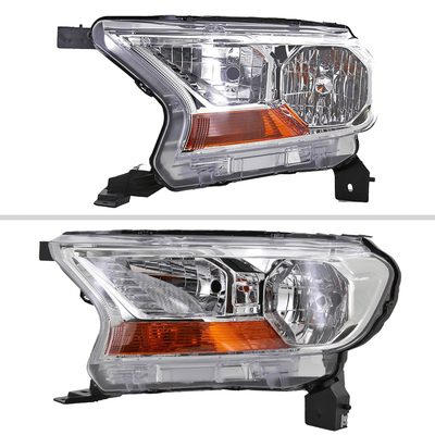 2019-2022 Ford Ranger XL/XLT Factory Style Halogen Headlights Chrome/Clear