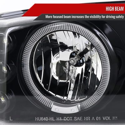 1999-2006 GMC Sierra/Yukon/Yukon XL Dual Halo Projector Headlights Jet Black