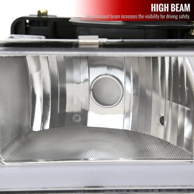 1988-1998 Chevy C/K C10/Tahoe/Sierra/Yukon/Suburban LED Headlights Chrome