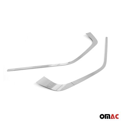 2019-2025 Toyota RAV4 Front Bumper Grill Trim Molding Steel Silver 2 Pcs