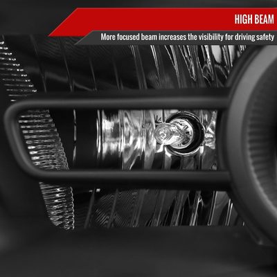 2013-2018 RAM 1500 2500 3500 LED Bar Projector Headlights Matte Black/Clear