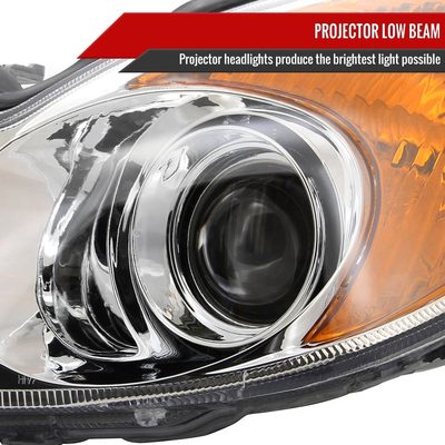 2002-2005 Hyundai Sonata Projector Headlights Chrome Housing/Clear Lens