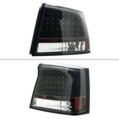 2005-2008 Dodge Charger LED Tail Lights Matte Black Housing/Clear Lens