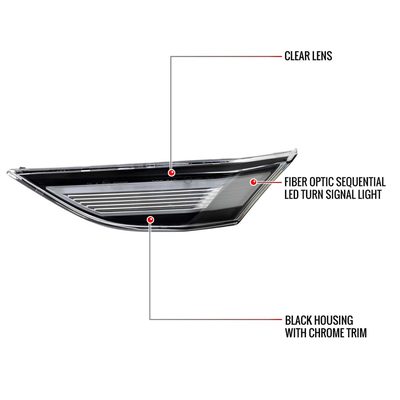 For Porsche 911 991/981 718 2011-2019 LED Turn Signal Clear With Sequential