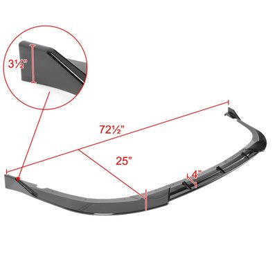 2016-2018 Kia Optima SXL Glossy Black 3Pcs Front Bumper Lip Splitter Kit