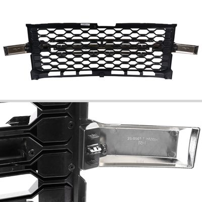 2019-2022 Chevy Silverado 1500 WT Glossy Honeycomb Hood Grille Chrome Trim