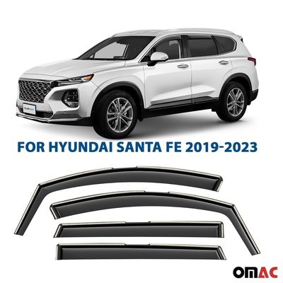 Clim Art Wind Deflectors for Hyundai Santa Fe 2019-2023 Shatterproof 4 Pcs