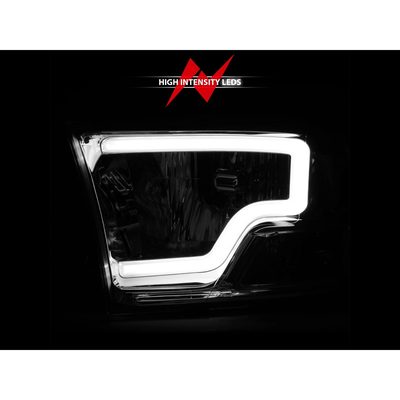 Anzo Black Crystal U-Bar Headlights 111516