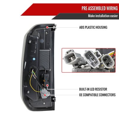 2014-2021 Toyota Tundra Facelift Full LED Tail Lights Turn Signal Jet Black