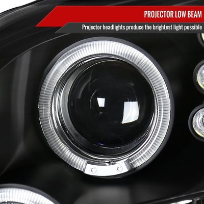2006-2009 Ford Fusion Dual Halo Projector Headlights Matte Black/Clear Lens