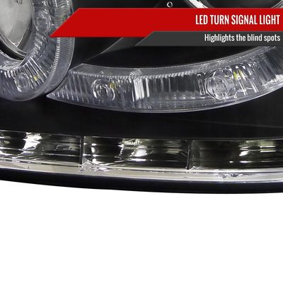 2004-2008 Ford F-150/ 06-2008 Lincoln Mark LT Halo Headlights LED& Signal Black