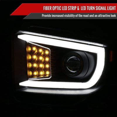2014-2021 Toyota Tundra LED CBar Projector Headlights LED Signal Lights Black