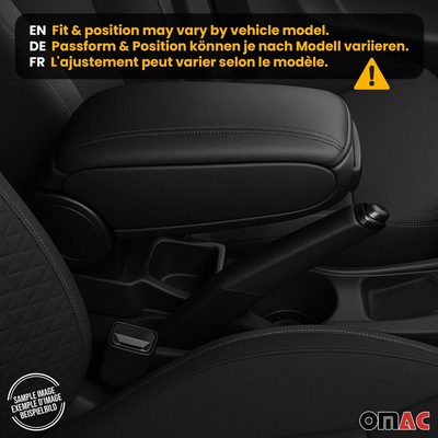 2014-2020 Fiat 500L Black Center Console Armrest Plastic PU Leather 1Pc