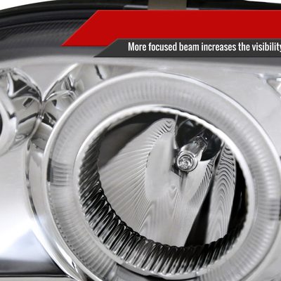 1993-1997 Toyota Corolla Dual Halo Projector Headlights Chrome/Clear Lens
