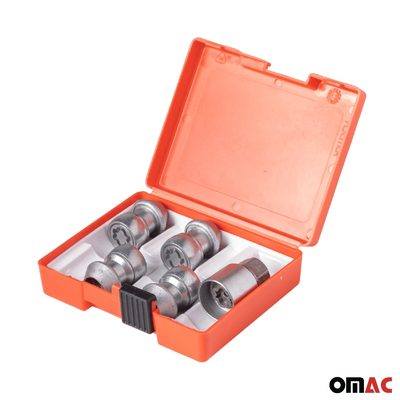 Wheel Lock Kit for Jaguar E-Pace F-Pace I-Pace XE M14X1,5 Silver 4Locks & 1Key