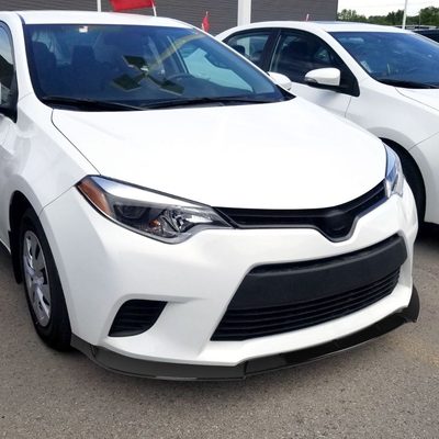 2014-2016 Toyota Corolla LE/L Glossy Black 3PC Front Bumper Lip Splitter Kit
