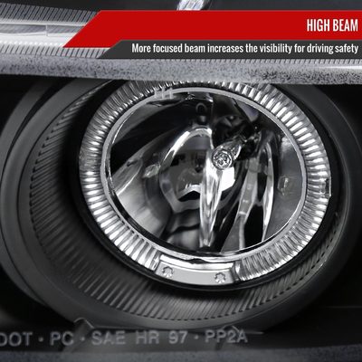 1997-2000 Dodge Avenger Chrysler Sebring Coupe Dual Halo Headlights Black