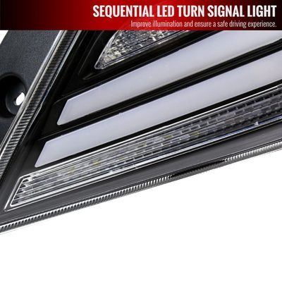 2016-2021 Honda Civic 4DR Sedan White LED Tail Lights Signal Lamps Matt Black