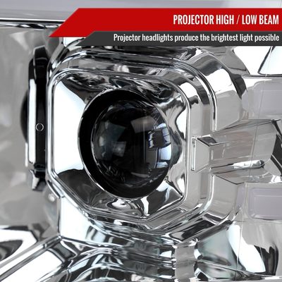 2009-2014 Ford F-150 Sequential LED Turn Signal Projector Headlights Chrome