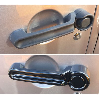 2007-2018 Jeep Wrangler Door Handle Cover Gloss Black 8Pcs ABS Plastic