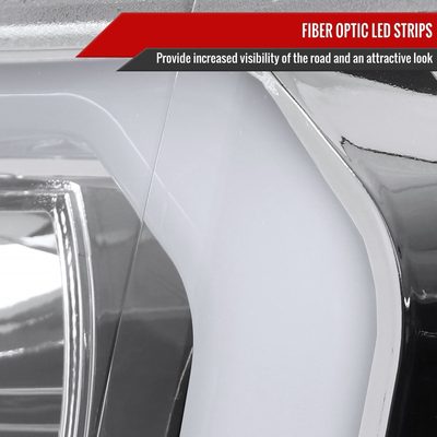 2009-2014 Ford F-150 LED C-Bar Projector Headlights Chrome/Clear Lens