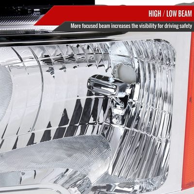 2009-2014 Ford F-150 Factory Style Headlights Chrome Housing/Clear Lens
