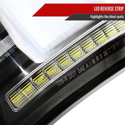 2015-2017 Ford F-150 Turn Signal Animated White LED Bar Tail Lights Matt Black